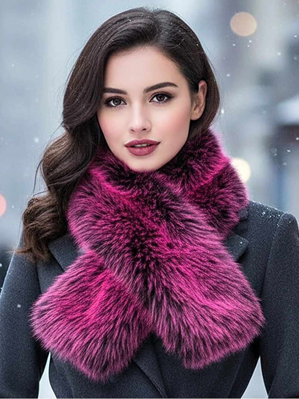 Faux Fur Scarf in Pink & Black! LIMITED EDITION